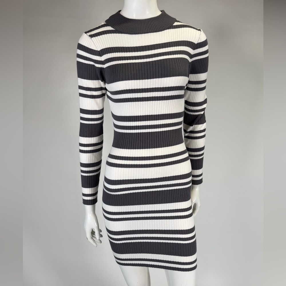 Striped ribbed bodycon dress y2k 90s Say What juniors fitted